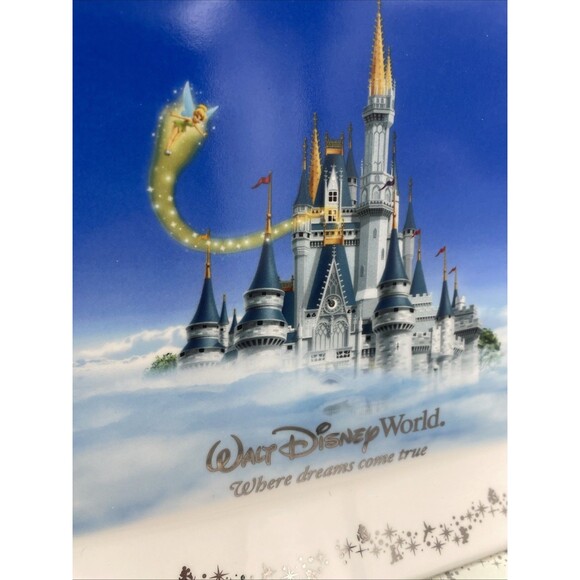 Walt Disney World Serving Tray Vintage Ceramic Collectors Tinkerbell Castle - Picture 3 of 12